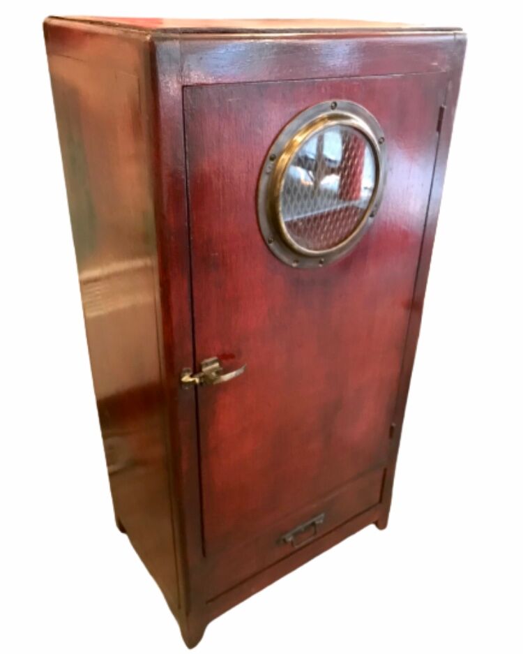 OLD WOODEN ICE CREAM CABINET