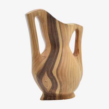 Vase with handles False wood Grandjean Jourdan in Vallauris 1960