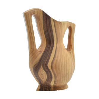 Vase à anses Faux bois Grandjean Jourdan à Vallauris 1960