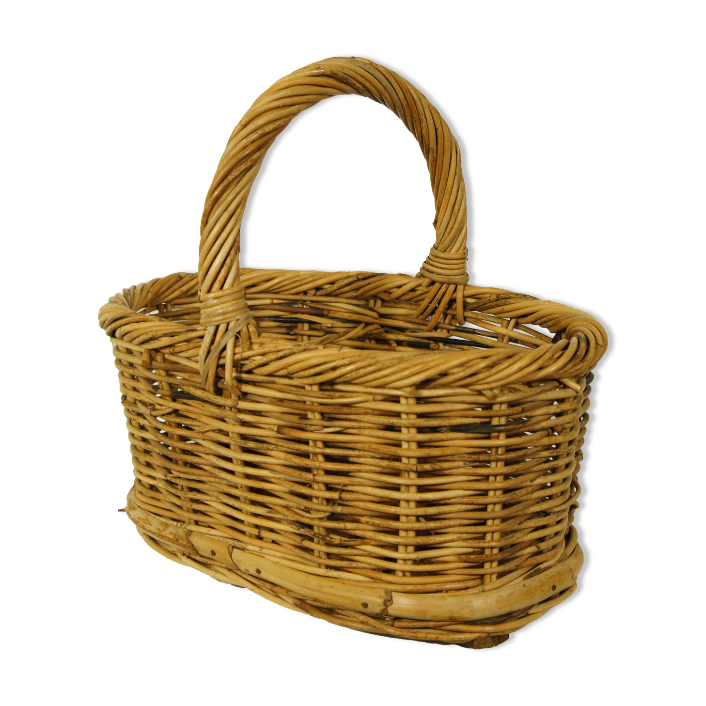 Rattan & bamboo bottle basket