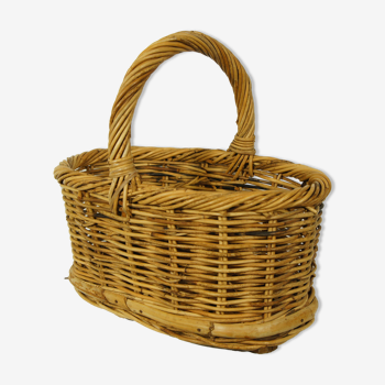 Rattan & bamboo bottle basket