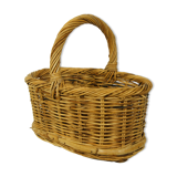 Rattan & bamboo bottle basket