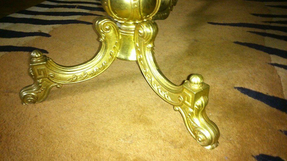 Coffee table marble and bronze Super sixties