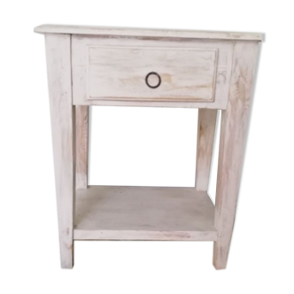 White wood bedside