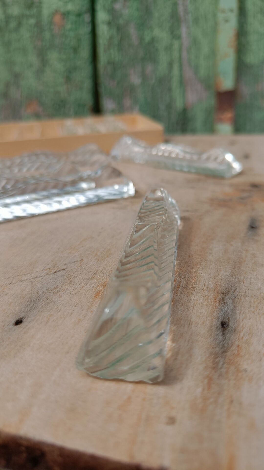 Lot de 12 porte-couteaux doubles vintage en cristal avec boîte