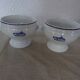 4 Large bowls salad bowls + 2 cups PILLIVUYT blue decoration boat G. CAOUDAL