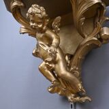 Pair of gilt wood wall consoles – late 19th century