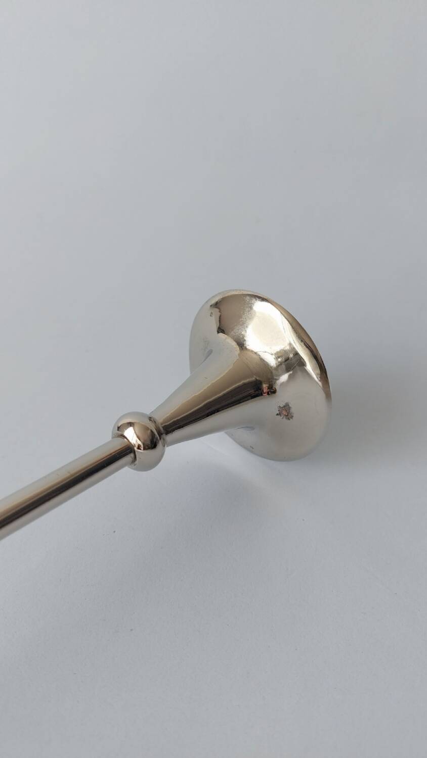 Silver metal candlestick holder