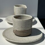 Modular Indonesian ceramic tableware service (6 elements + cups)