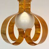 XXL pair of design mid-century large brass pendants / chandeliers - 1980s