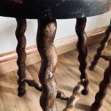 Pair of turned wooden stools