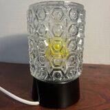 Ceiling light transformed into a table lamp with new electricity