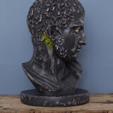 Greek head in waxed black plaster