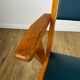 Pair of Scandinavian bridge armchairs in wood and vinyl from the 1950s.