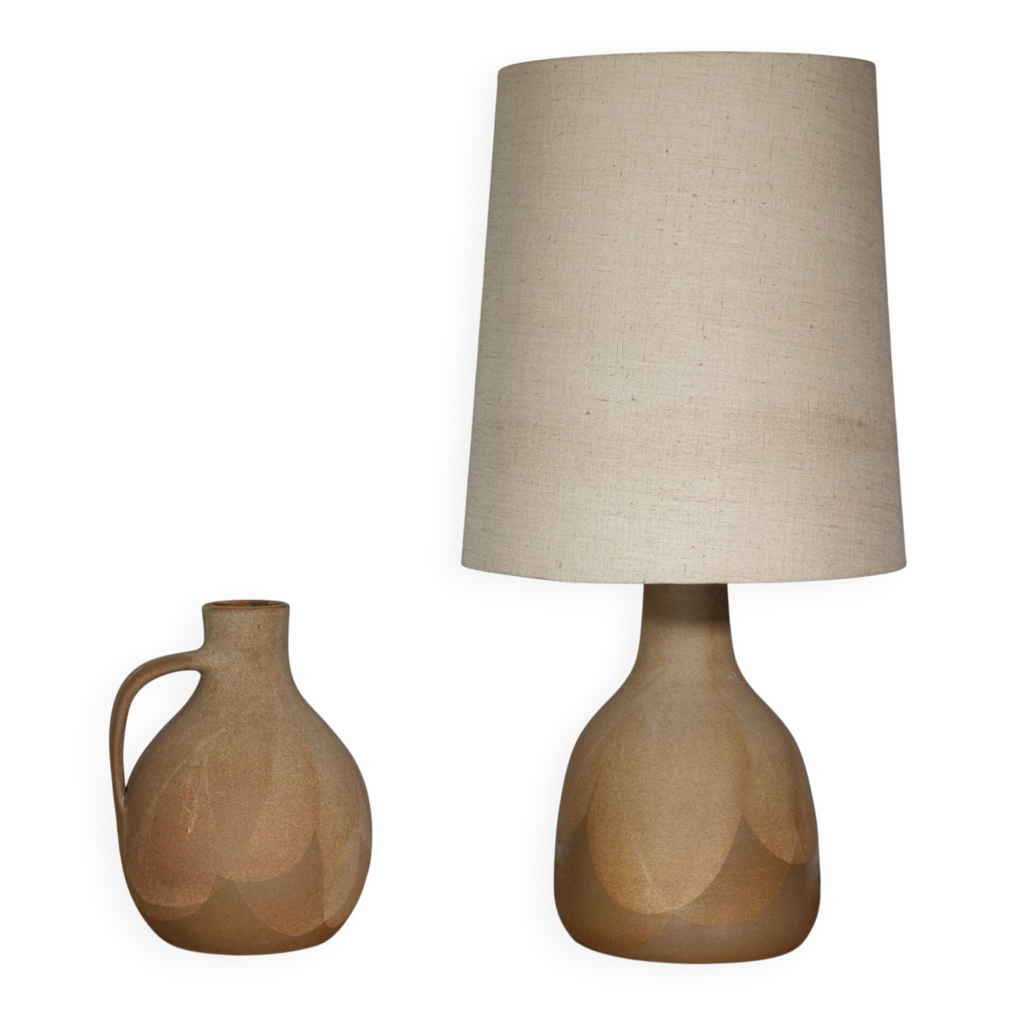 Design Studio Ceramic Lamp and Vase by Krösselbach, Set of 2, 1970s