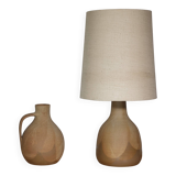 Design Studio Ceramic Lamp and Vase by Krösselbach, Set of 2, 1970s