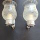 Pair of chrome wall sconces vintage bathroom
