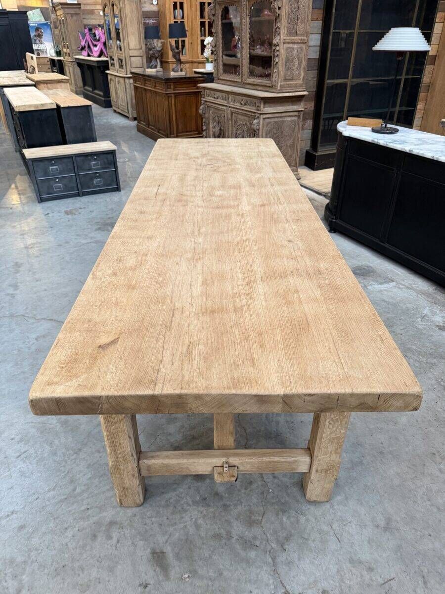 Large farmhouse table in solid oak