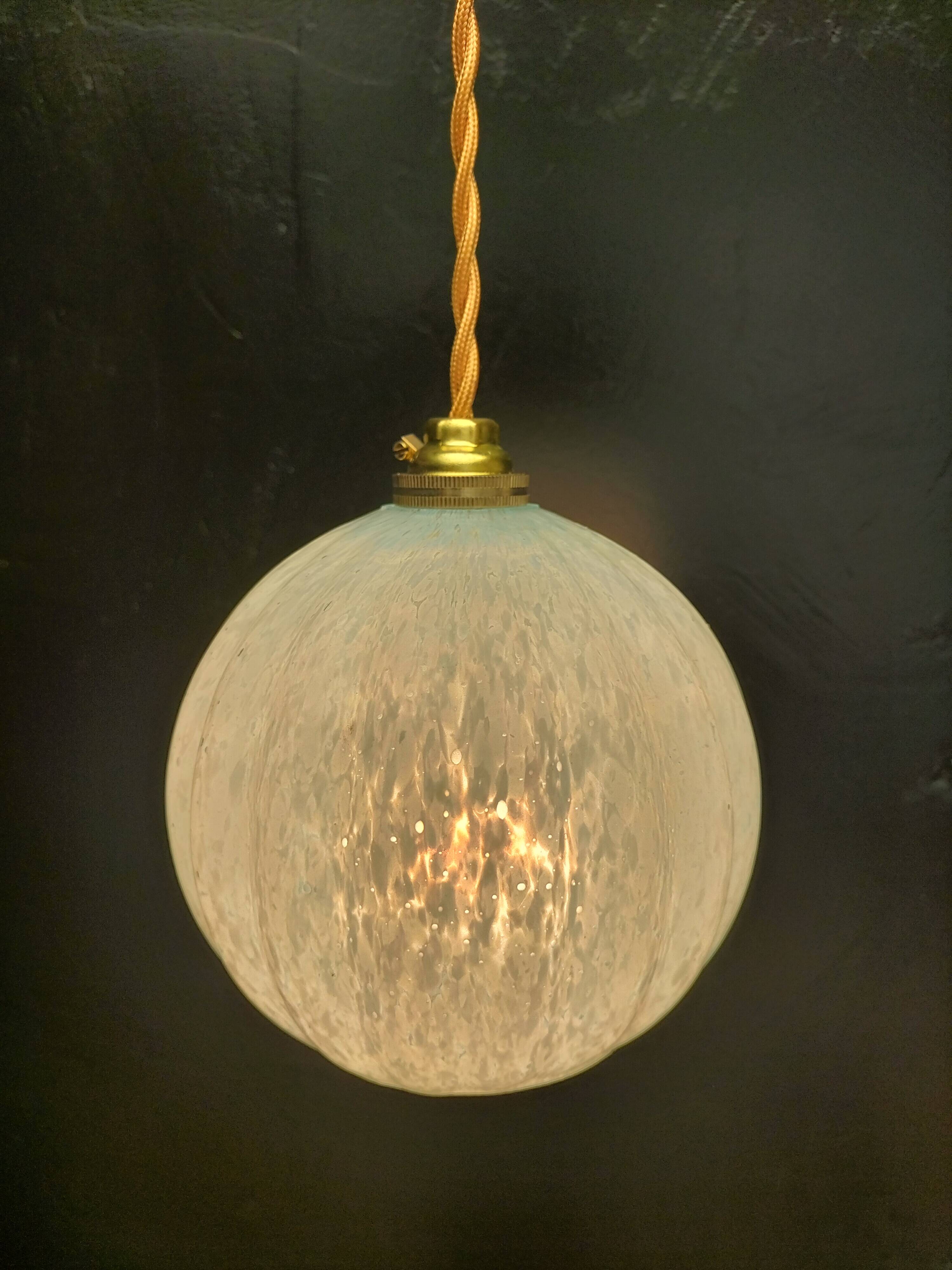 Clichy blue glass pendant light