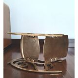 Chaise berçante en laiton vintage - grande miniature