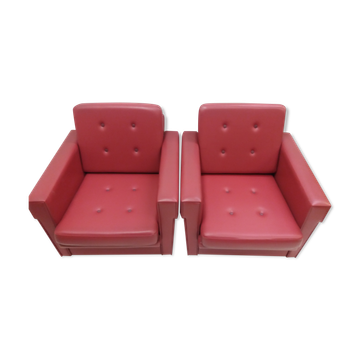 Paire de fauteuils de style bruxellois Tchécoslovaquie 1970