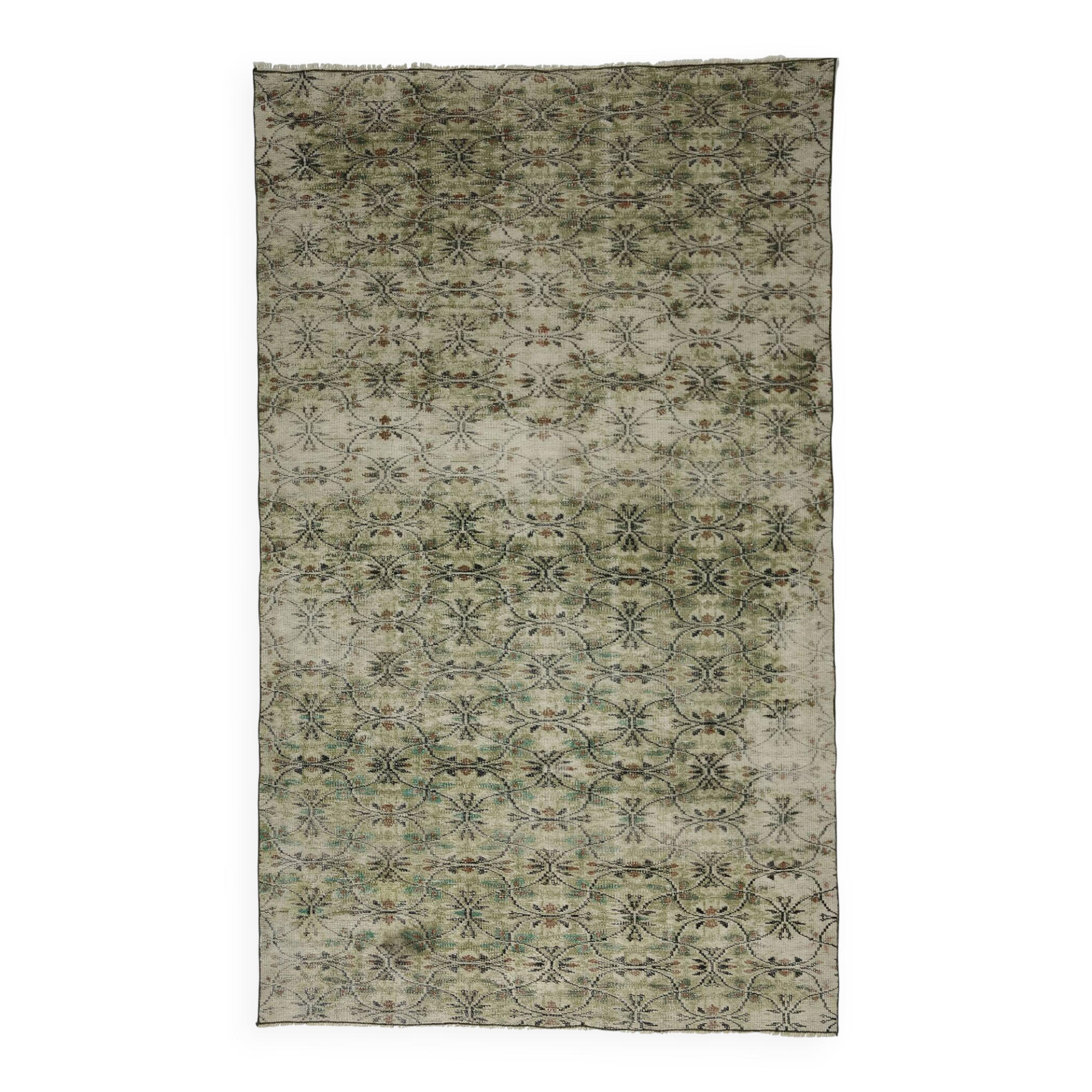 One-of-a-kind turkish handwoven vintage rug - rustic vintage charm 281x 173