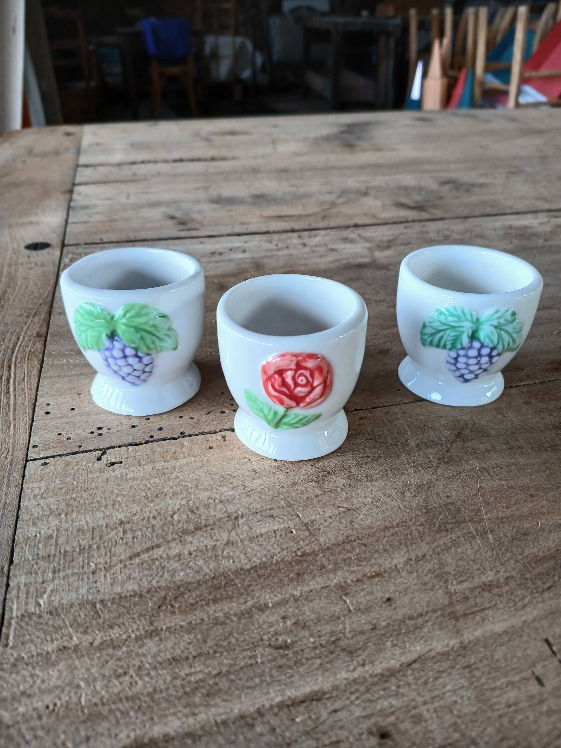 3 coquetiers anciens Barbotine