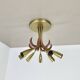Brass Italian Stilnovo Style Theatre Ceiling Light Flush Mount, Italy, 1950
