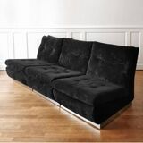 70s velvet and feather modular sofa