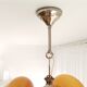 Vintage mid century modern 3-light orange glass chandelier