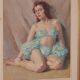 Original French oil on canvas – “Woman Portrait” by Philippe de Rougemont – vintage & framed – 72.5 × 64 cm (28.5" × 25.2")