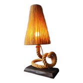 Vintage 1950s table lamp in rope – in the style of Audoux & Minet