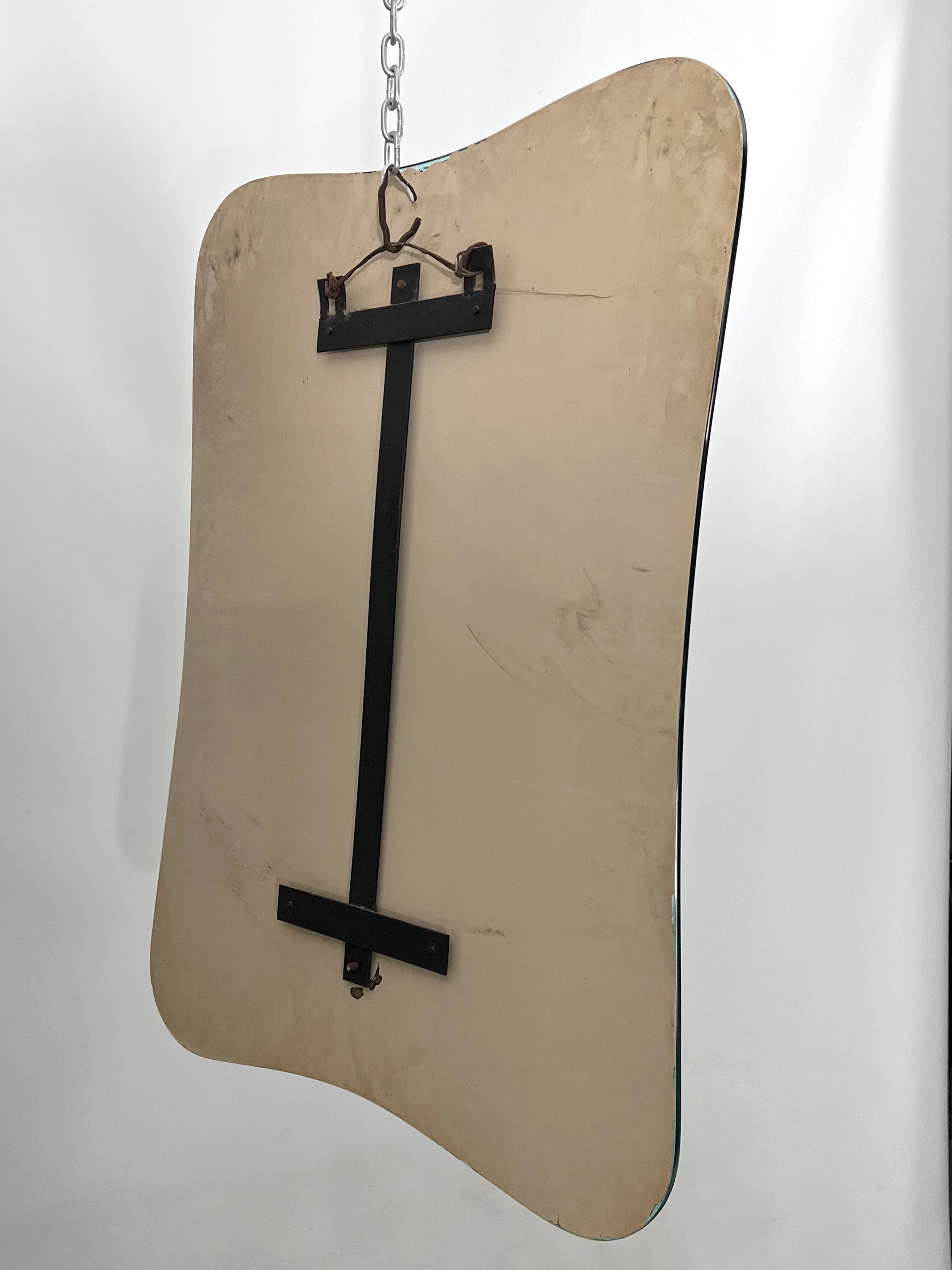 Mid-century green mirror from 50s