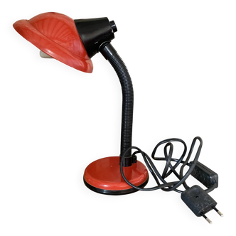 Desk lamp "Col de Cygne Aluminor Red Pop Art France - 1970 in Metal