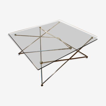 Table basse verre et chrome