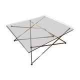Glass and chrome coffee table