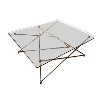 Glass and chrome coffee table