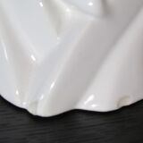 Contemporary vase in the shape of an owl, white ceramic