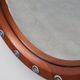 Round Teak Mirror with Blue Ceramic Stud Decoration by Deknudt, 1960s