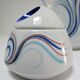 coffee maker and sugar porcelain blue décor design Bareuther 70s