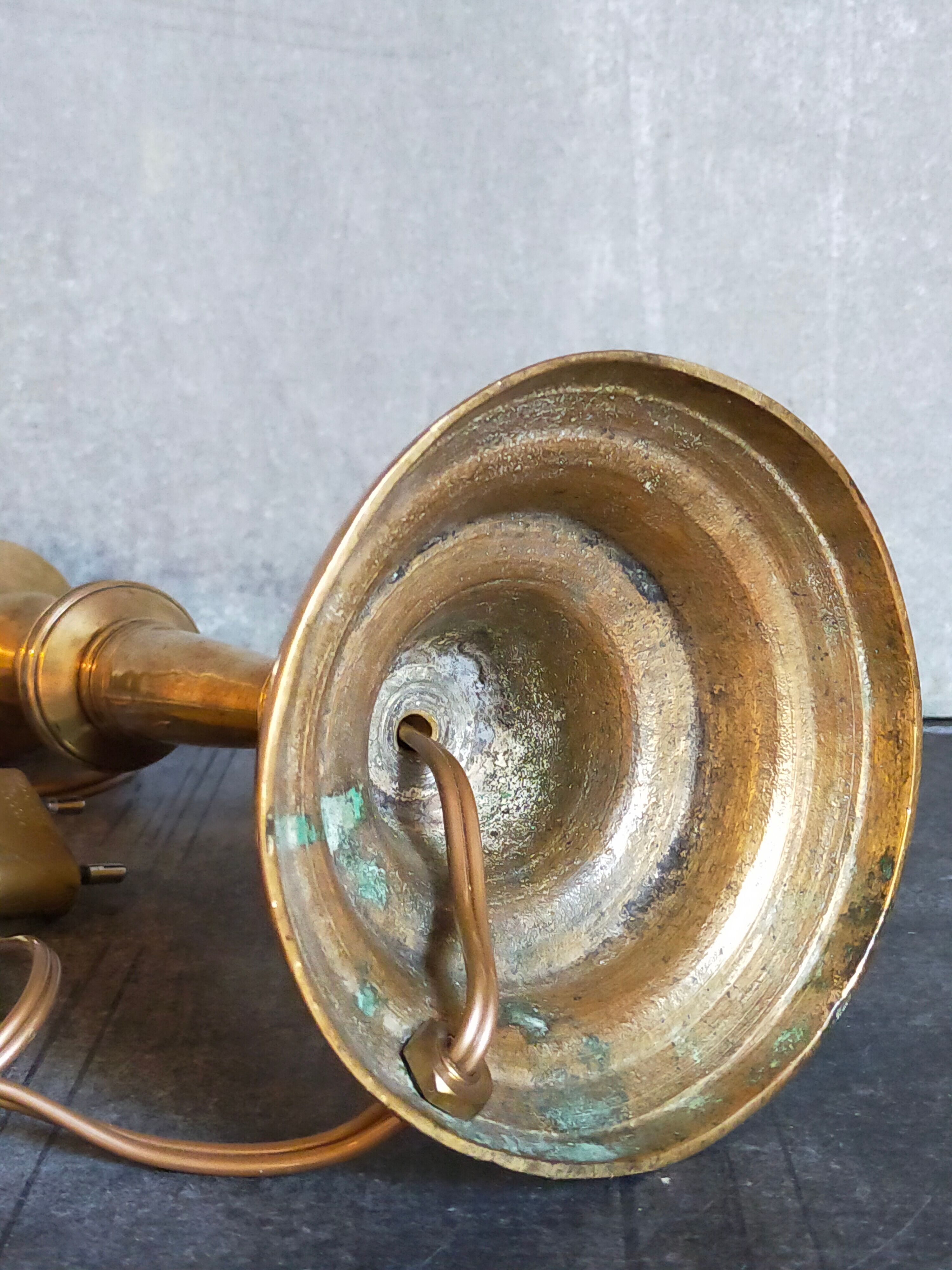 Old solid brass lamp base
