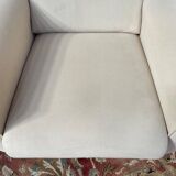 Paire de fauteuils contemporains en suédine beige