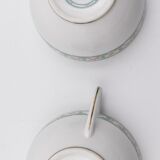 2 cups Christofle Oceana Green Ginkgo porcelain