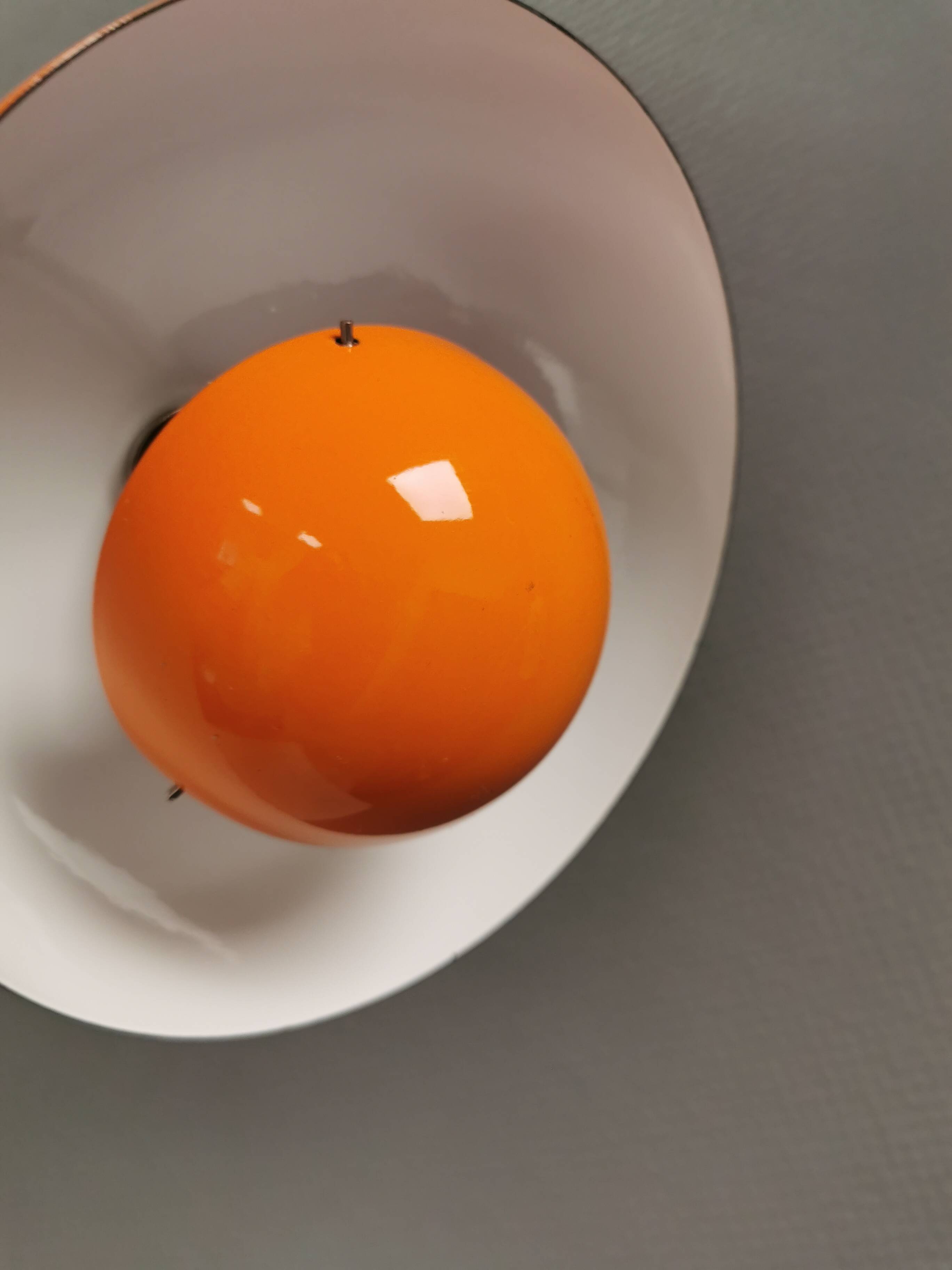 One of the original Flowerpot vp1 enamel lamps, designed by Verner Panton.