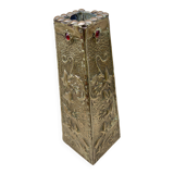 Embossed metal vase by alfred daguet, 1900 art nouveau period