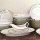 Service plates for 12 people 33 pieces Sologne porcelain