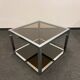Italian Side Tables - Mid-Century Chrome/Smoked Glass, 1970s