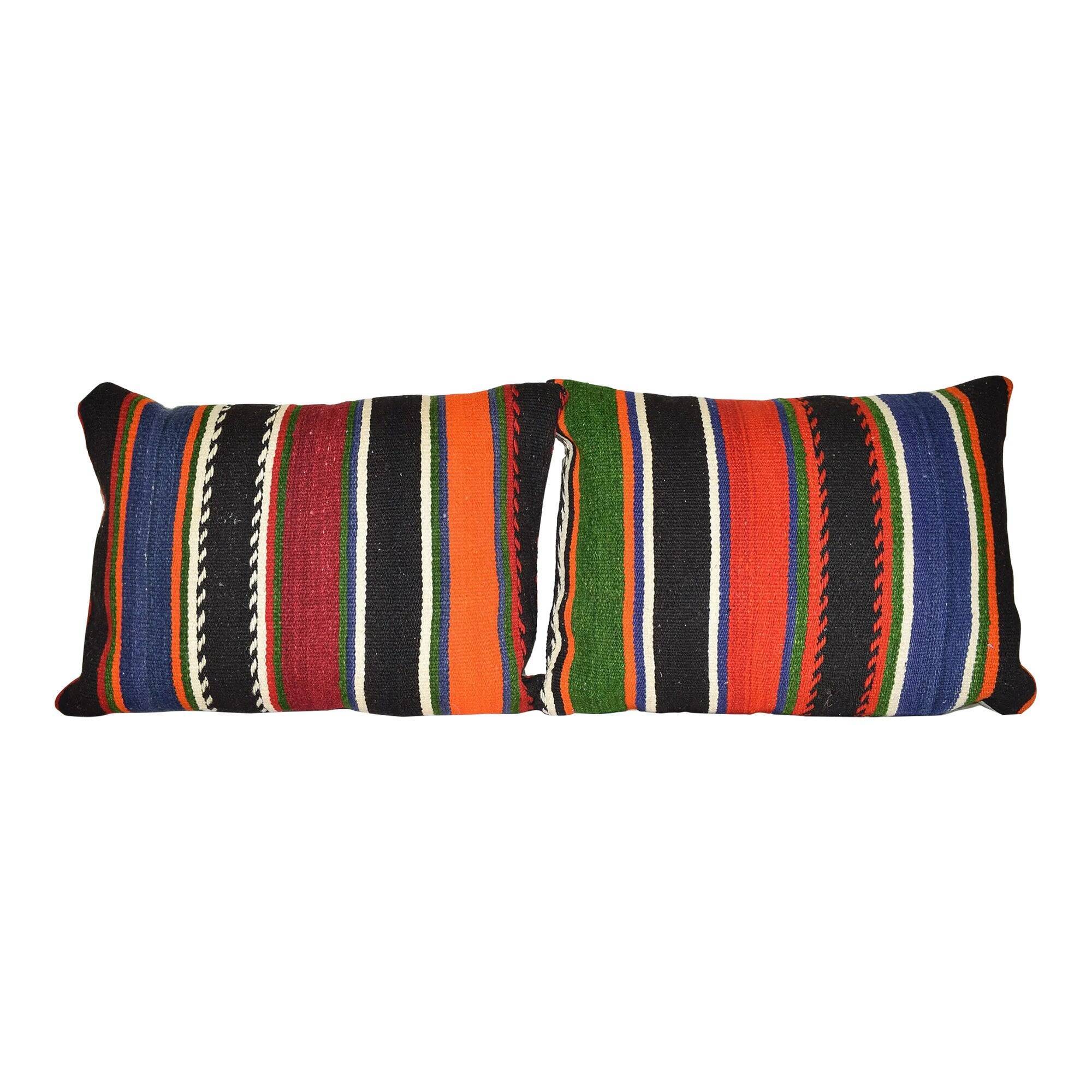 Set of 2 vintage kilim cushion covers 46x61 cm