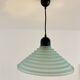 Vintage Aqua Green Honeycomb Glass Ceiling Lamp, 1980s Postmodern lamp