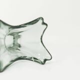 Transparent green Murano glass vase 1960